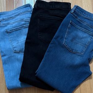 American Eagle Jeans - Black, Light Blue, and Dark Blue